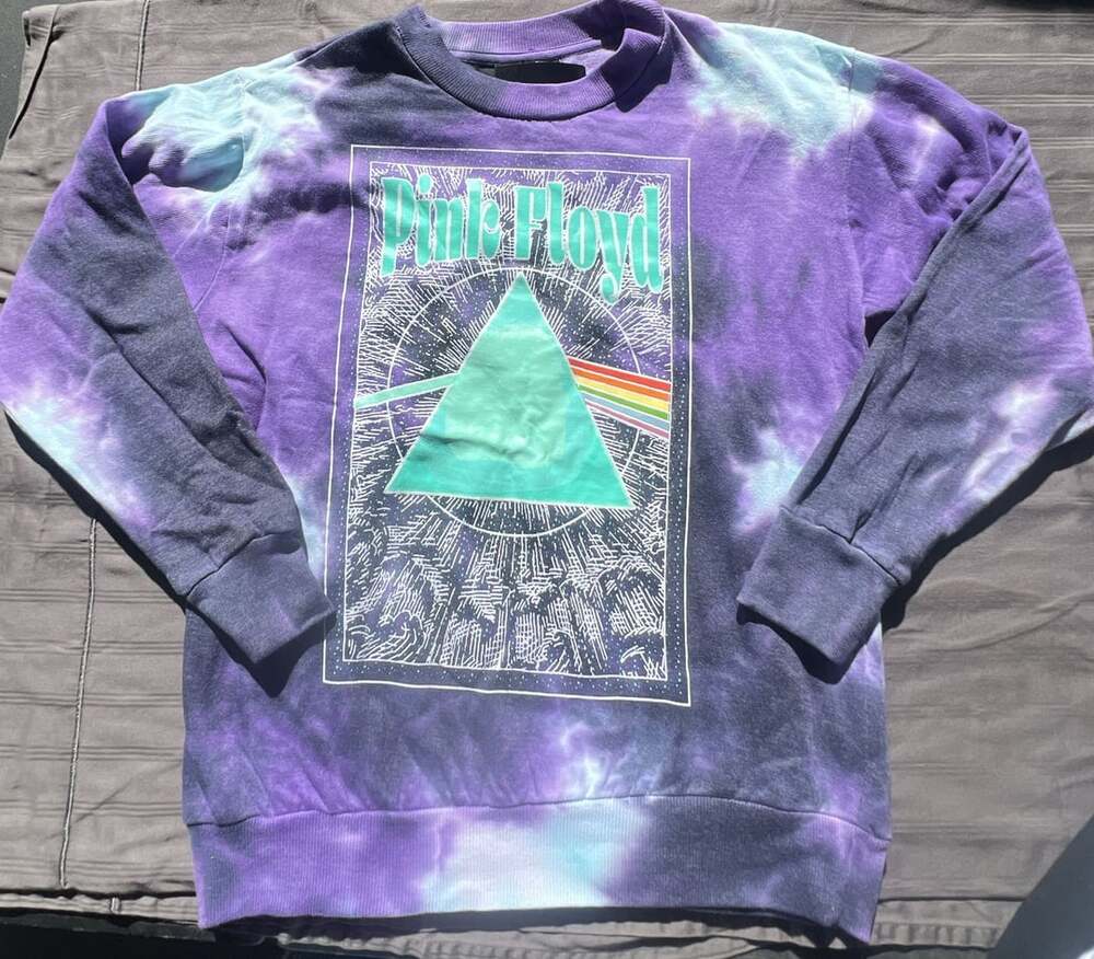 Pink Floyd Dark Side of the Moon Tie-Dye Crewneck Sweatshirt Size Medium NWT